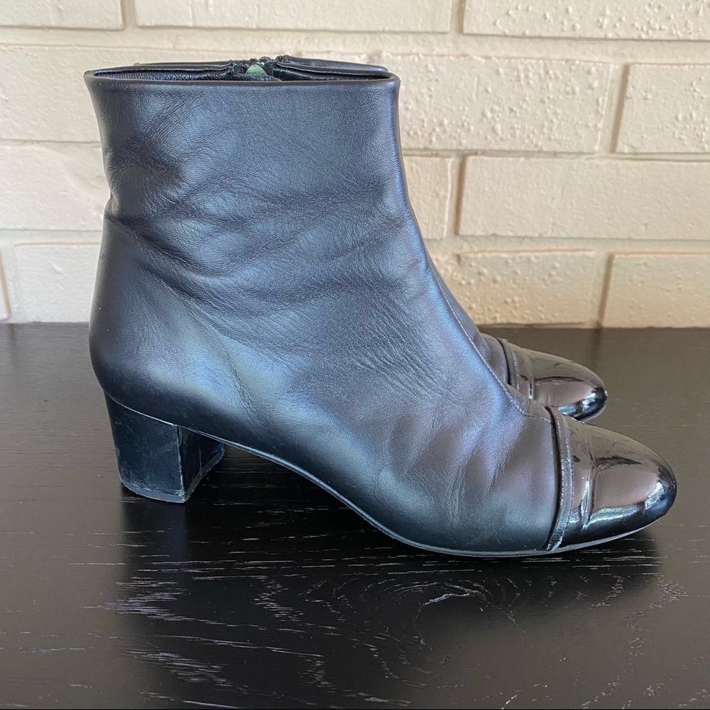 JON JOSEF Black Frame Leather Ankle Boots Size 8